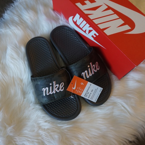 Nike Shoes - Nike Benassi Premium Slides camo black NWB